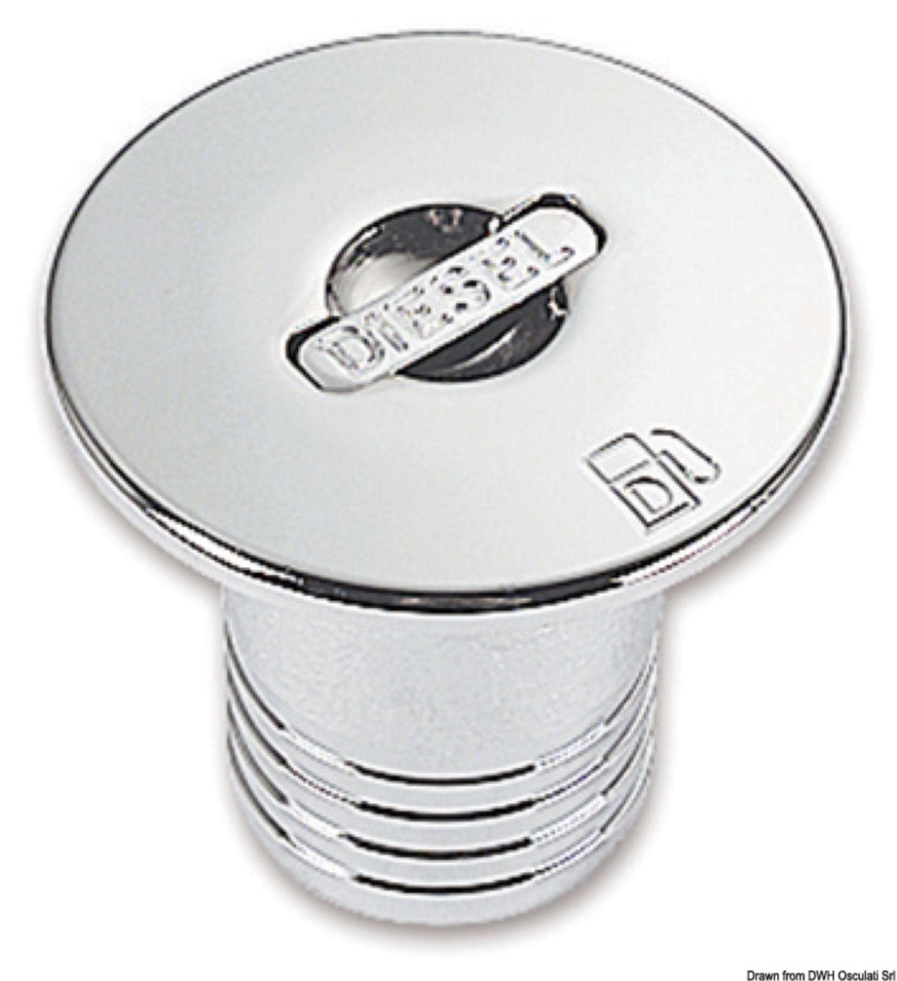 Osculati Einfüllstutzen 50 mmØ (Diesel), messing-verchromt