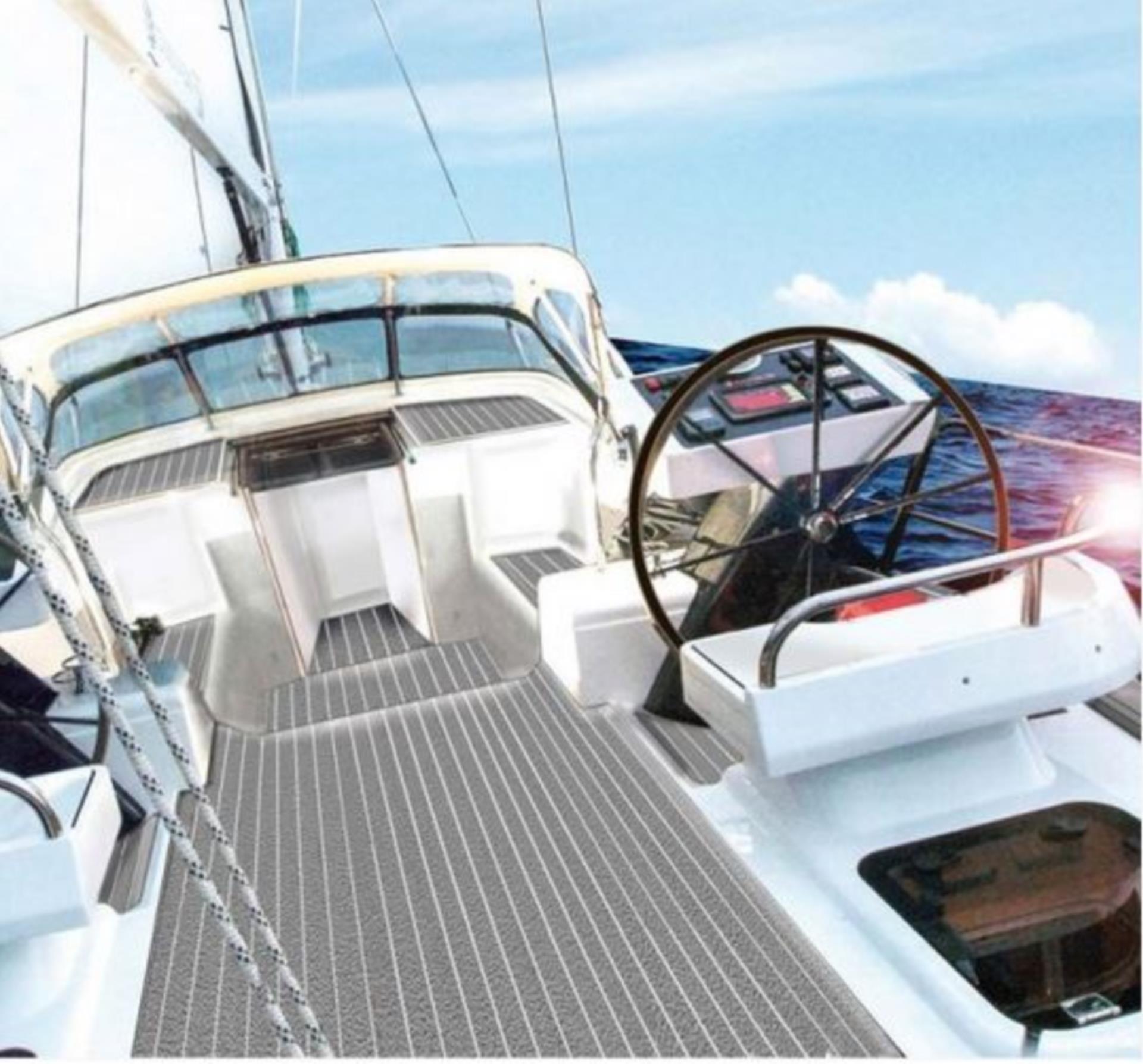 Gisa Tex GISATEX® MARINEFLOOR Antislide grau / weiß, Breite 1,5 m