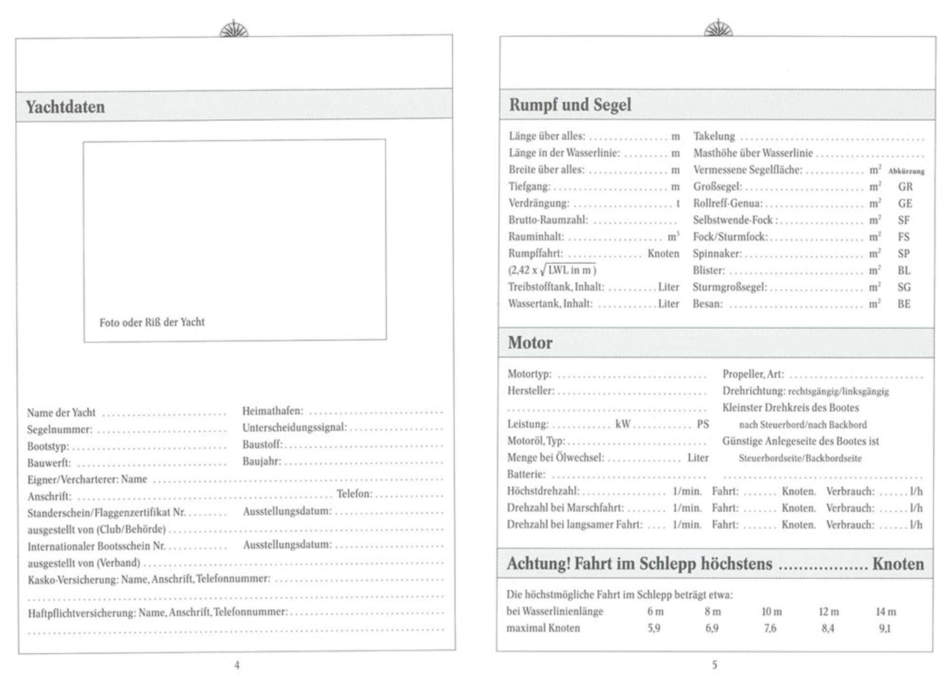 Delius Klasing Logbuch für die Charteryacht