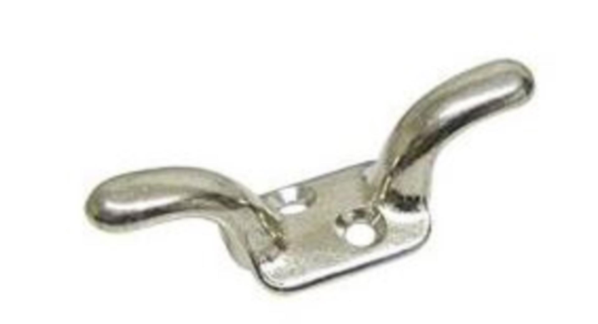 Lindemann Flaggenstockklampe Messing verchromt, 61 mm