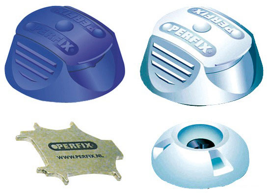 Perfix Unterteil Deckmontage blau, 10er Pack