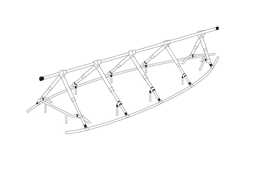 NOA Decksgestell Überhanggestell für Abdeckplanen, Schiffe  10 Meter  