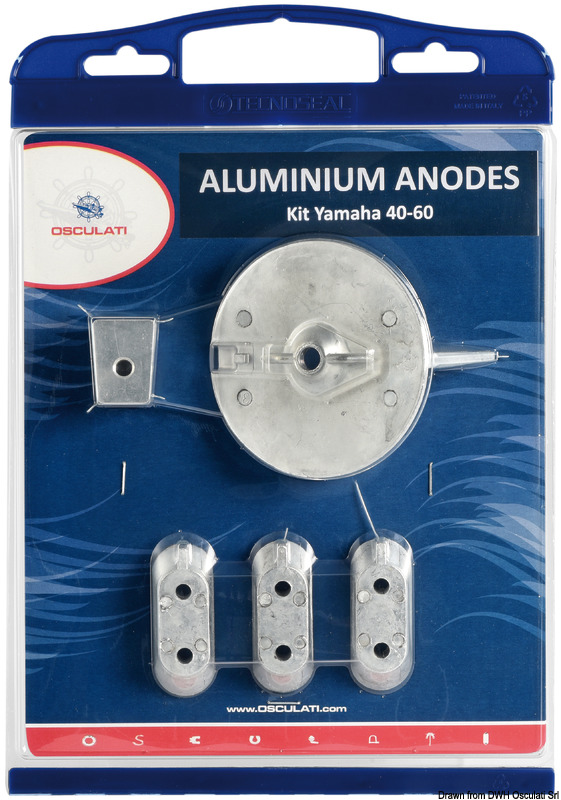 Osculati Anoden Set Alu für Yamaha, 40 / 60 PS Viertakt