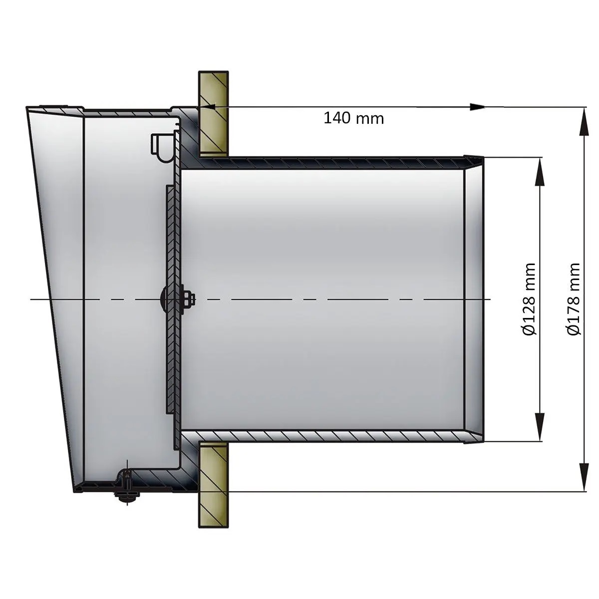 Vetus Auspuff Spiegeldurchführung, 125 mmØ Vetus Auspuff Spiegeldurchführung, 125 mmØ