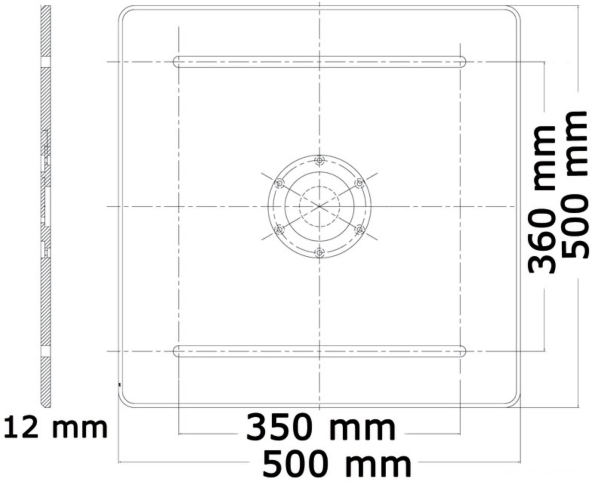 Osculati Teleskop Tischfuss mit Gasfeder, quadratische Grundplatte Osculati Teleskop Tischfuss mit Gasfeder, quadratische Grundplatte