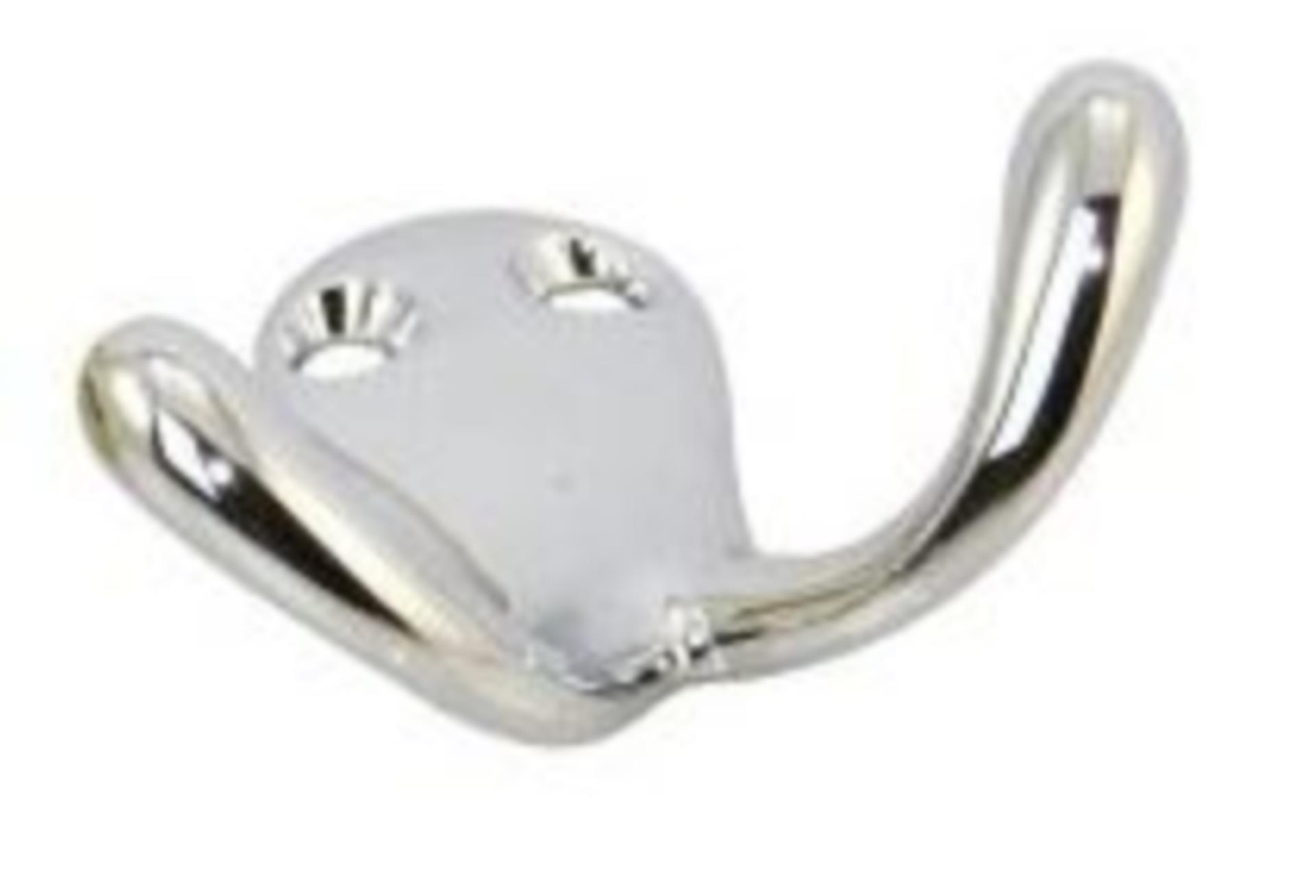 Lindemann Kleiderhaken doppelt messing verchromt, 18  x  42 mm