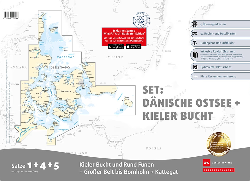Delius Klasing Sportbootkarten-Pack Band 1+ 4+ 5