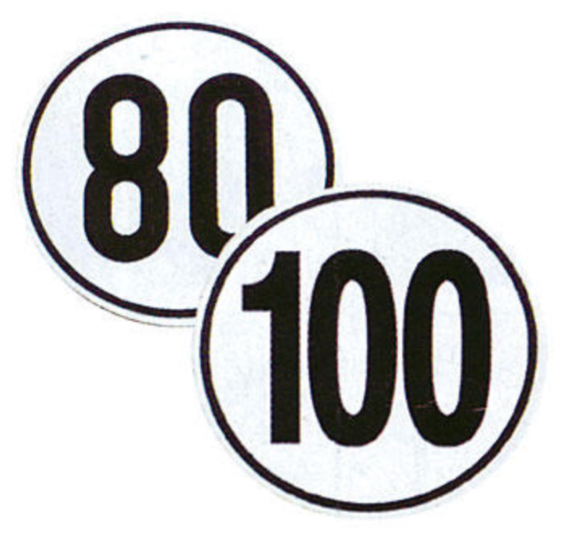 Aufkleber Tempo 100