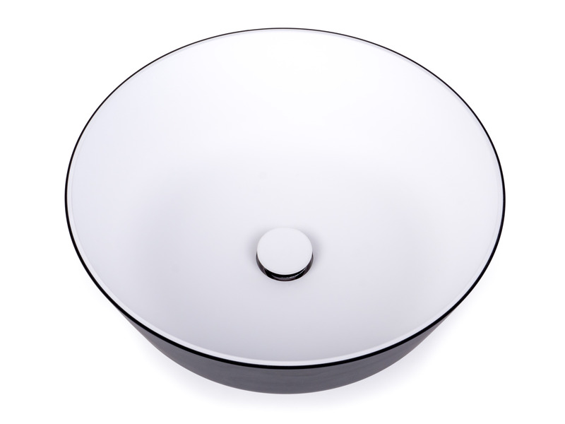 Reimo Waschbecken rund, schwarz / weiss (30 cmØ x 11 cm)