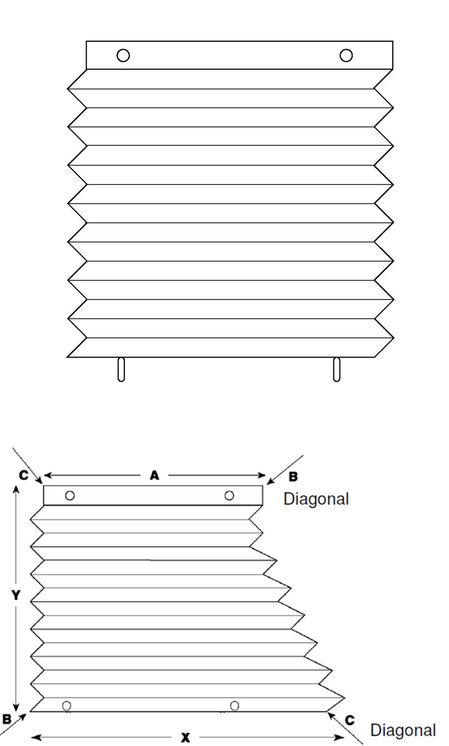 Oceanair Pleatedshade Faltrollo PLS5, creme (1016 x 305 mm)