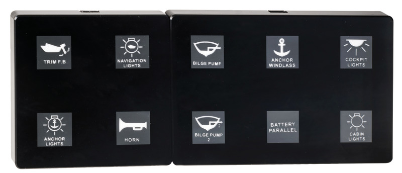 Osculati Touch-Bedienfeld 4 Schalter, programmierbar mit CAN-BUS Steuergerät