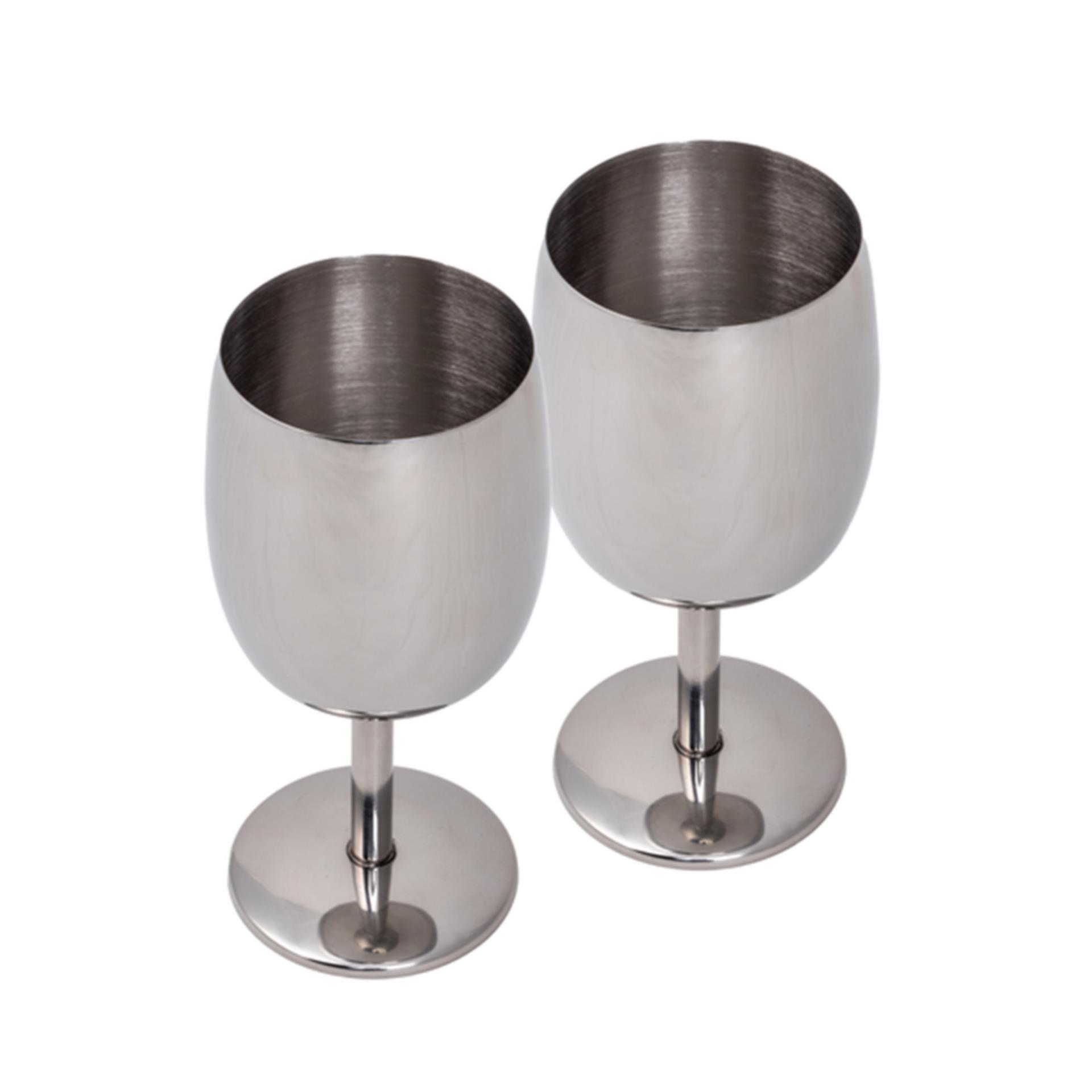 Reimo Edelstahl Weinkelch, 230 ml (2er Set)