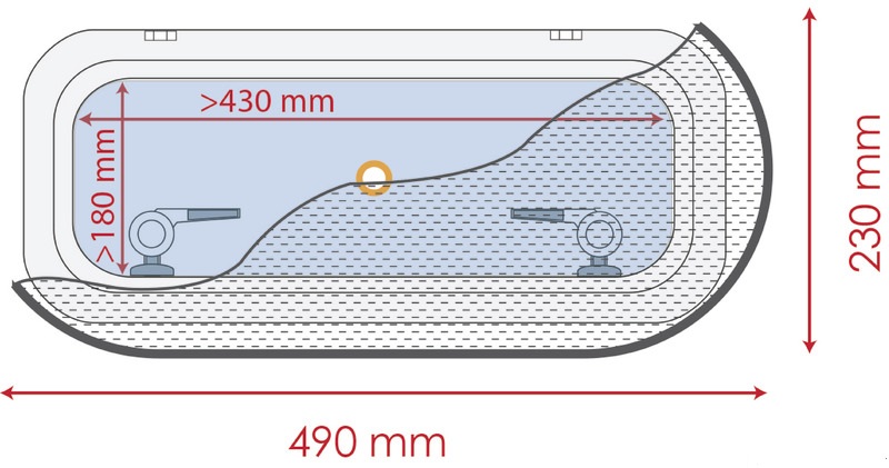 Waterline Design Moskitonetz / Fliegengitter (490 x 230 mm) für Bullaugen 430 x 180 mm