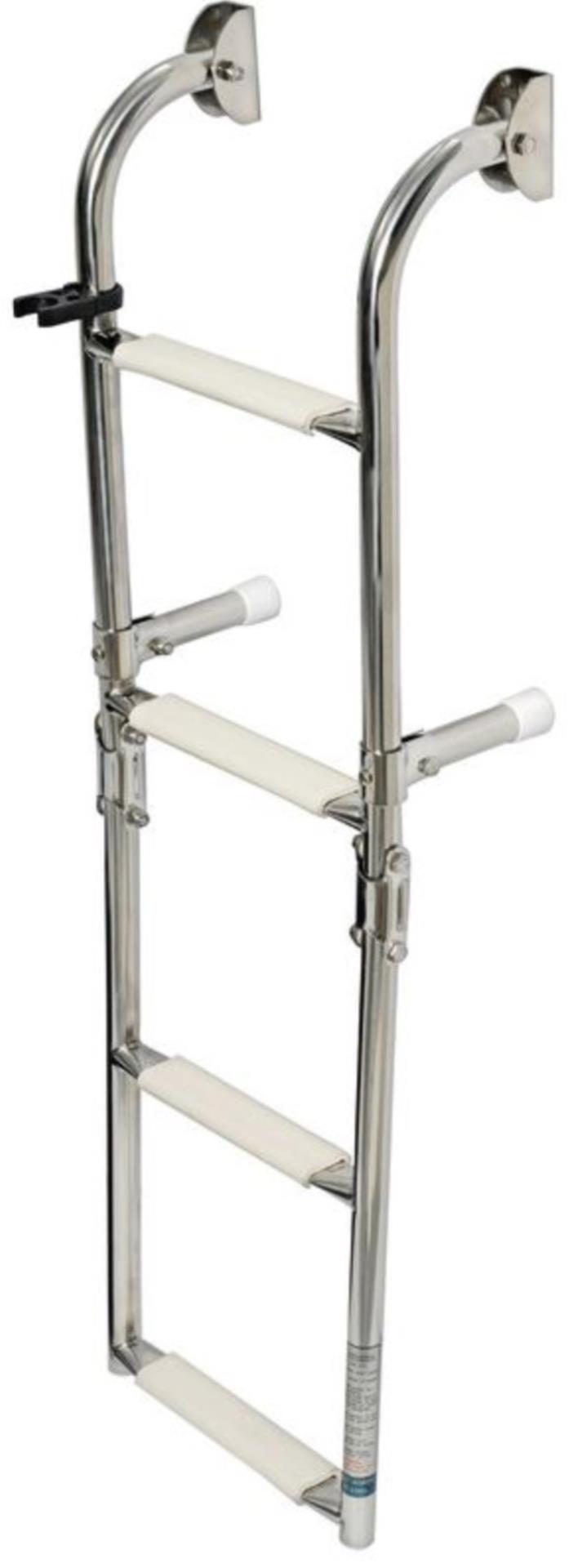 Osculati Edelstahl Badeleiter 4-Stufen, 90 cm