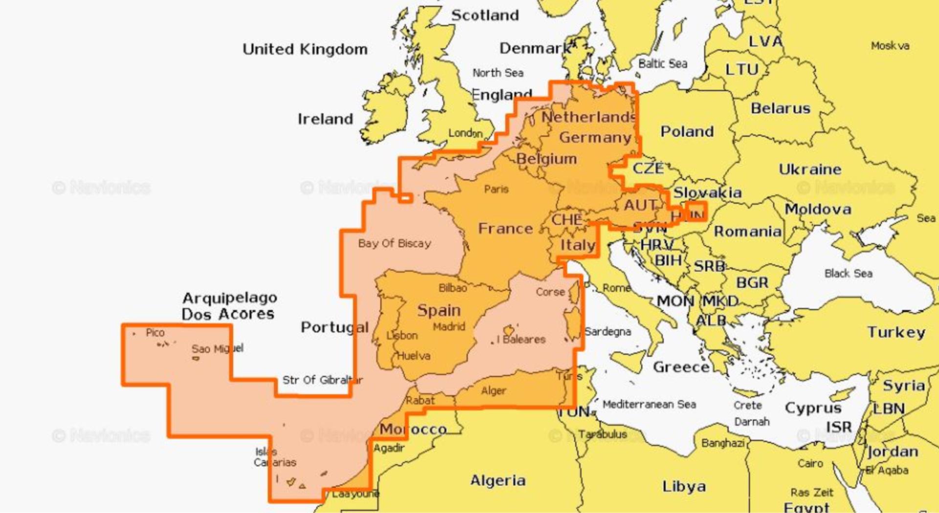 Navionics+ XL9 Europe West 46XG
