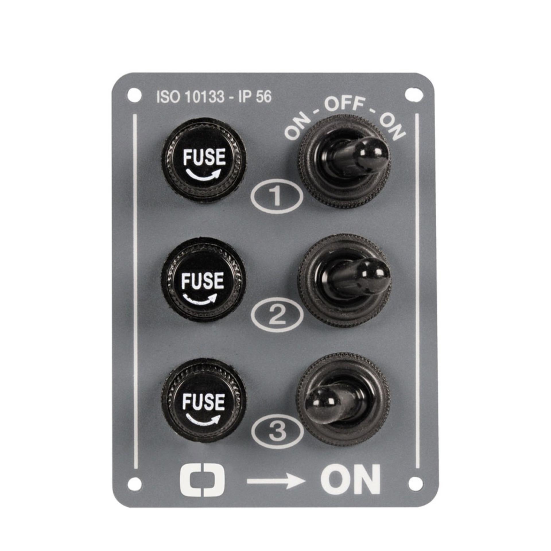 Osculati Schalttafel mit 3 Schalter, 90 x 70 mm