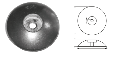 Allpa Teller Anode Magnesium, 50 mmØ