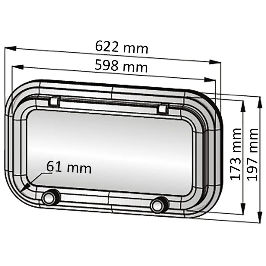 Vetus Bullauge PZ631, 622 x 197 mm (Kat. 1)
