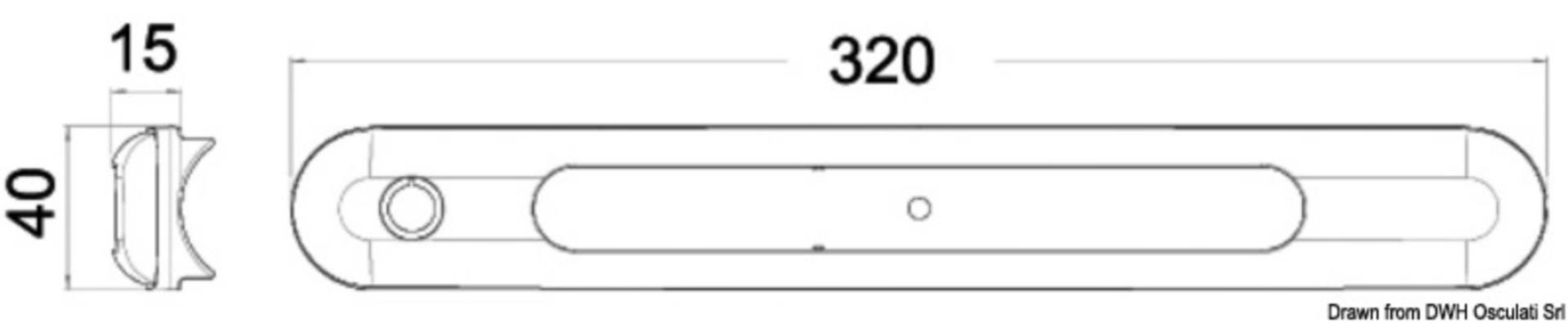 Osculati LED Aufbauleuchte, Wasserdicht (320 x 40 mm)