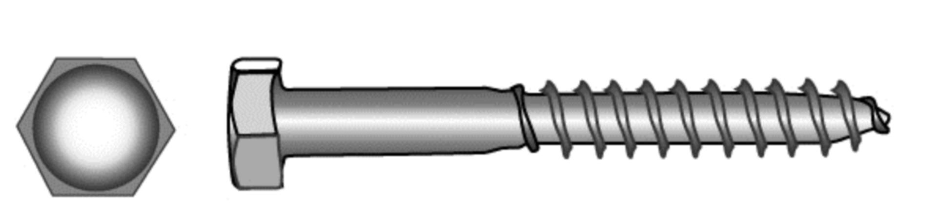 Marinetech M6 x 80 mm Sechskopf Holzschrauben (2 Stück) DIN 571 - A4