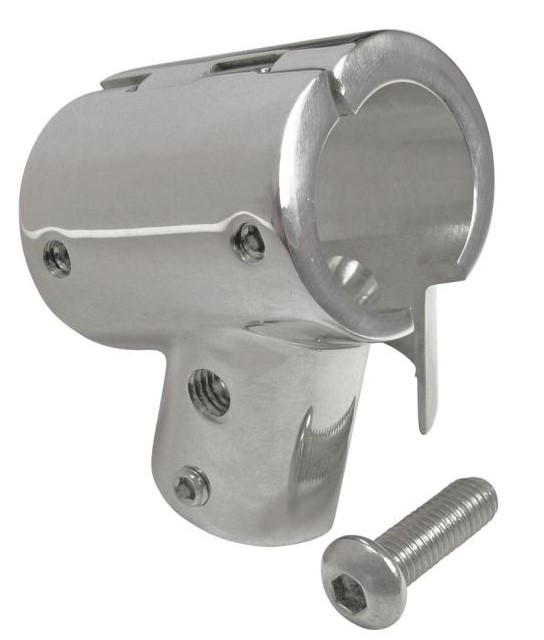 Marinetech T-Stück Edelstahl mit Schanier 60°, 25 mmØ Rohr