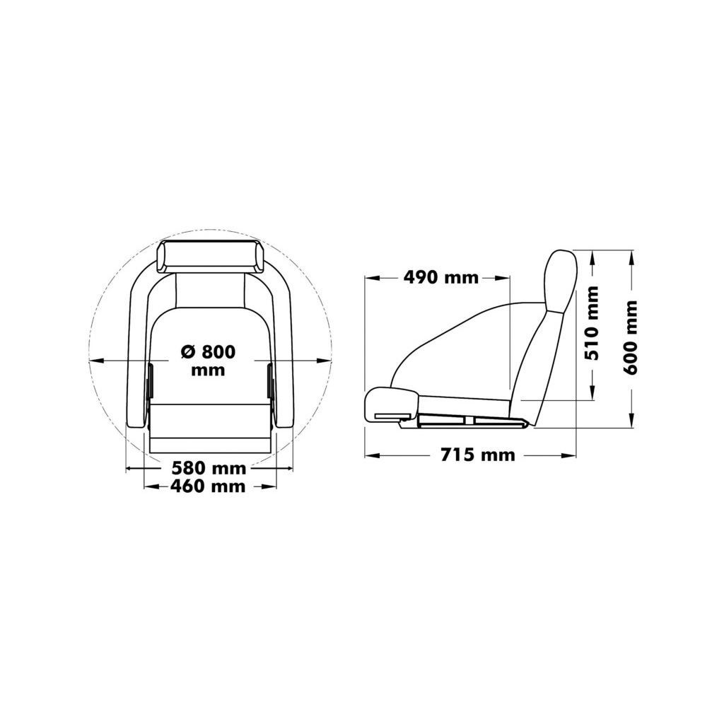 Osculati Anatomischer Sitz Flip-Up & Polsterbezug weiß Osculati Anatomischer Sitz Flip-Up & Polsterbezug weiß