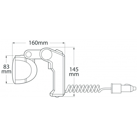 Hella Marine Hella Hand Scheinwerfer mit 3,5 m Spiralkabel und Stecker