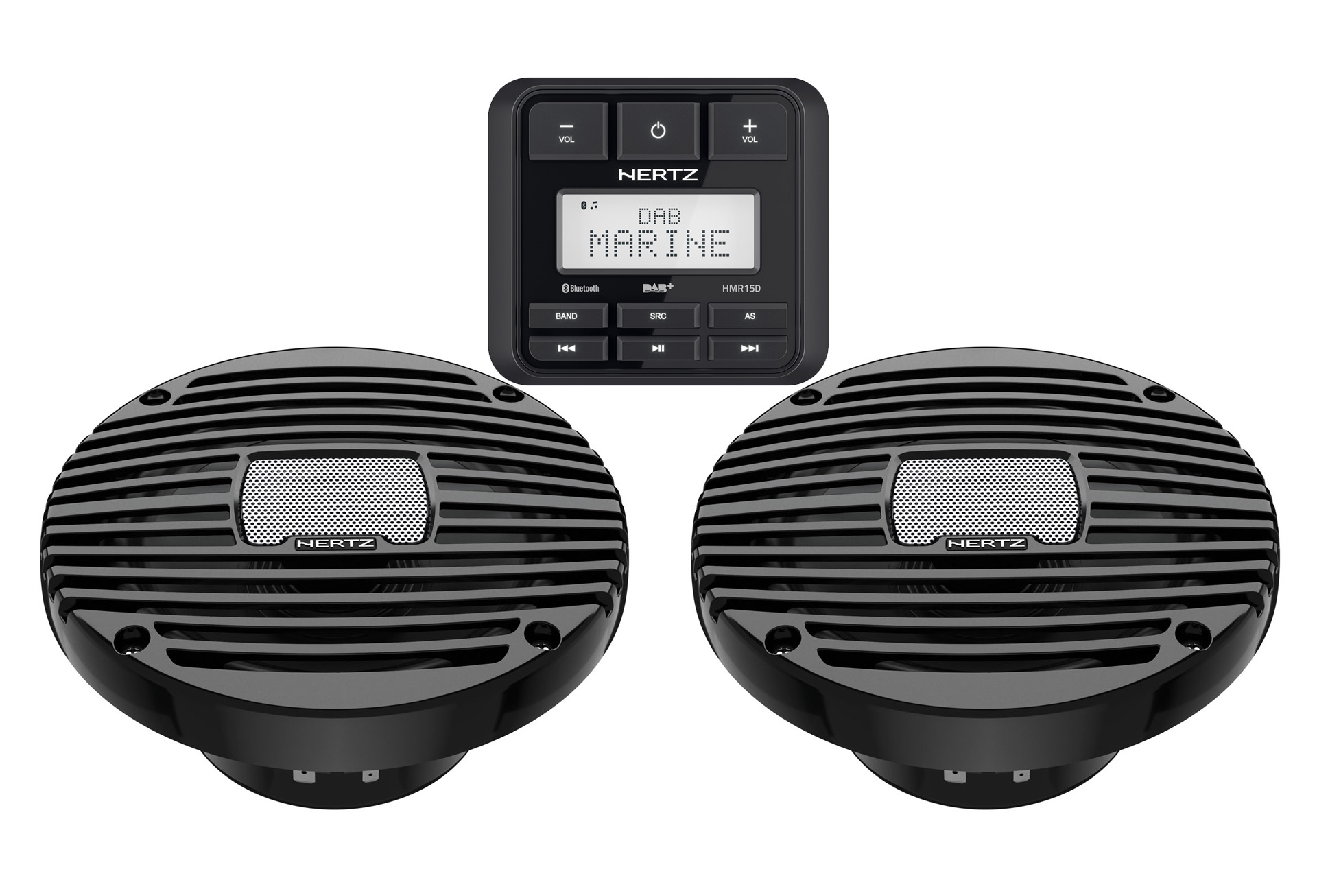 Hertz Marine Audio  Hertz HMR15D im Bundle mit Lautsprecherpaar HEX 6.5 M-C