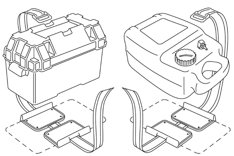 Osculati Batteriehalter mit Montageplatten