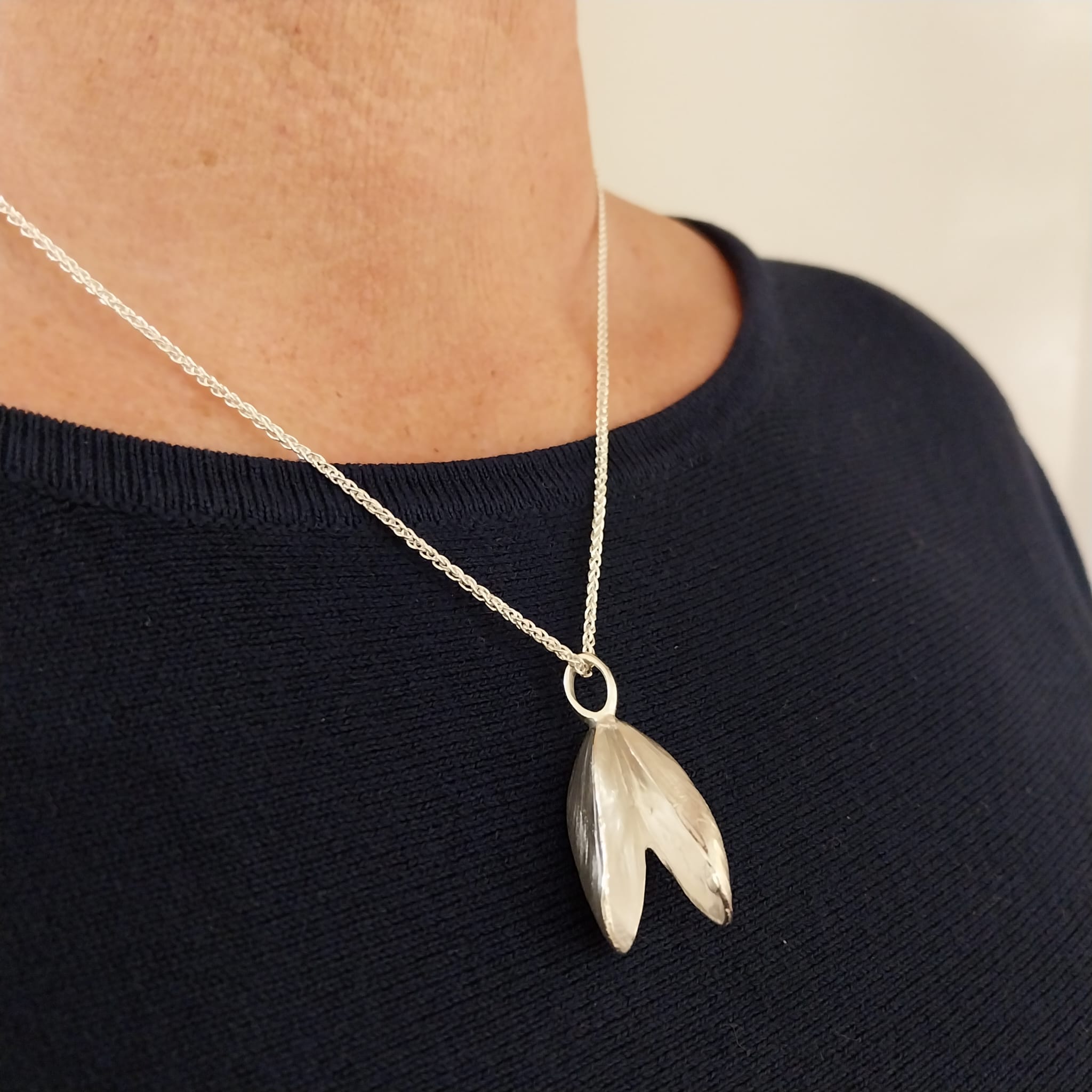 WattenLiebe Miesmuschel Kettenanhänger 925er Silber (Größe 34 mm) 7,8 g