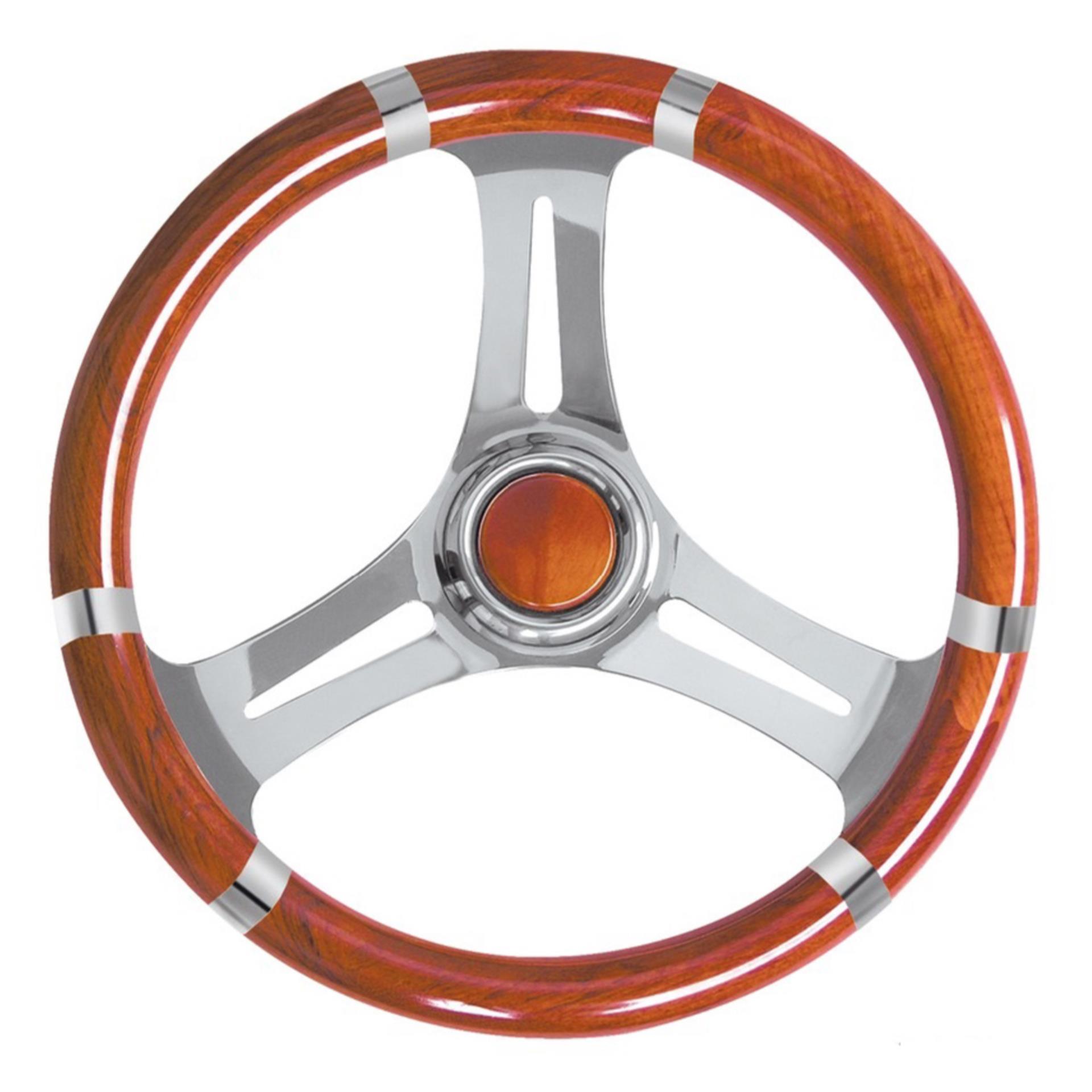 Osculati Lenkrad Sport Mahagoni mit Edelstahlspeichen, 350 mmØ