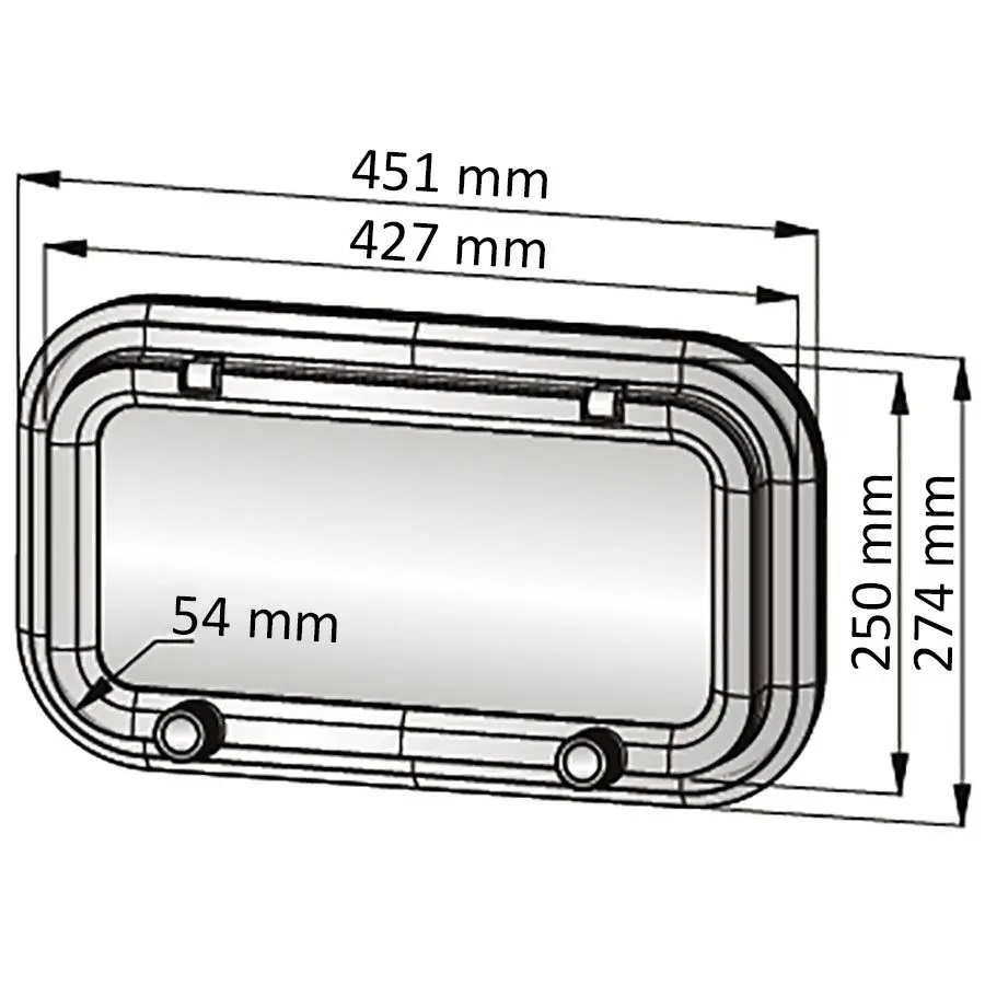 Vetus Bullauge PZ671, 451 x 274 mm (Kat. 1)