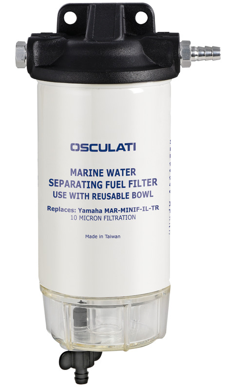 Osculati Benzin- / Dieselfilter mit Wasserabscheider (Filtereinsatz 10 Mikron)