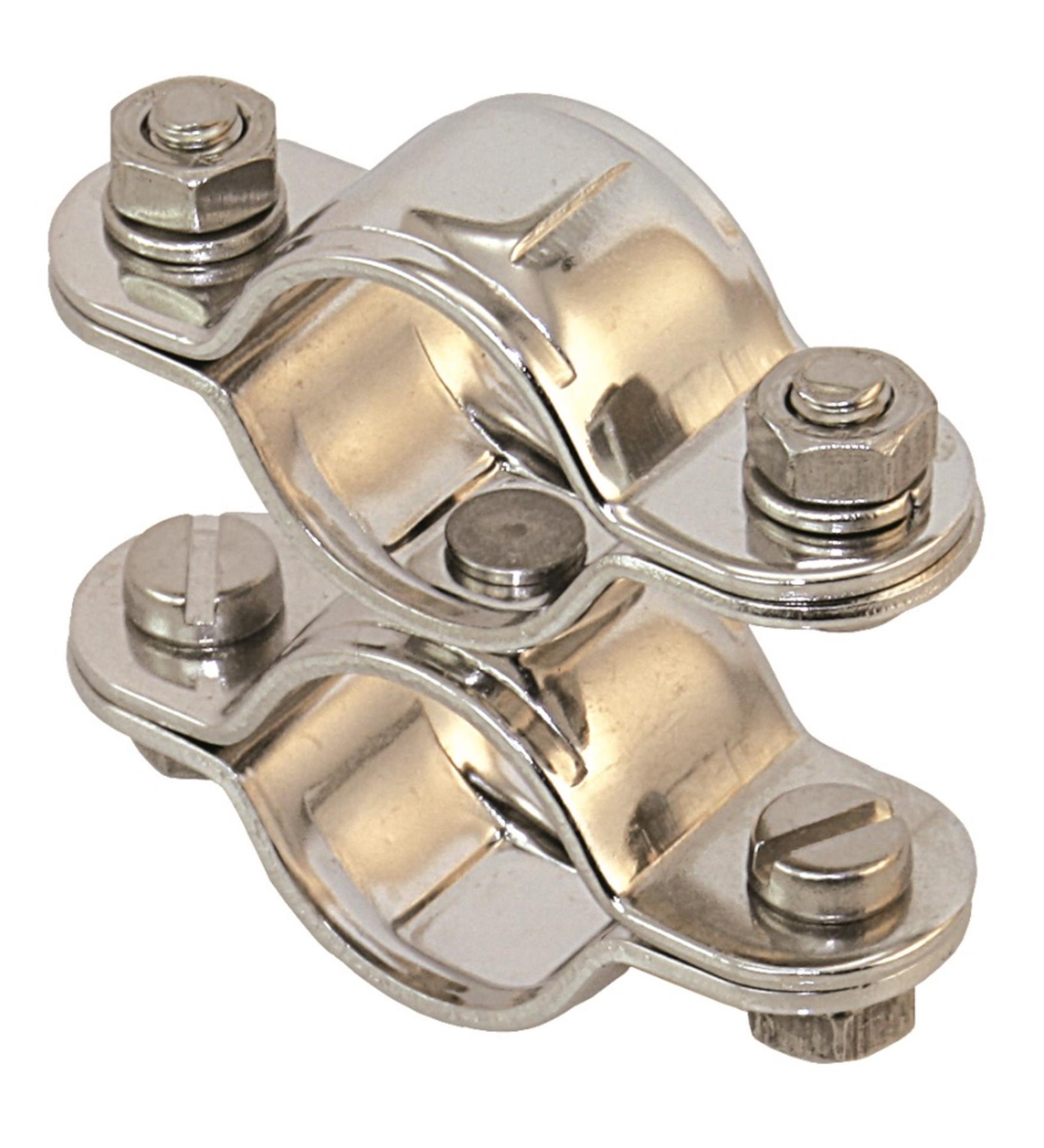 Marinetech Rohrschelle DR30 Doppel mit Wirbel, 25 mmØ