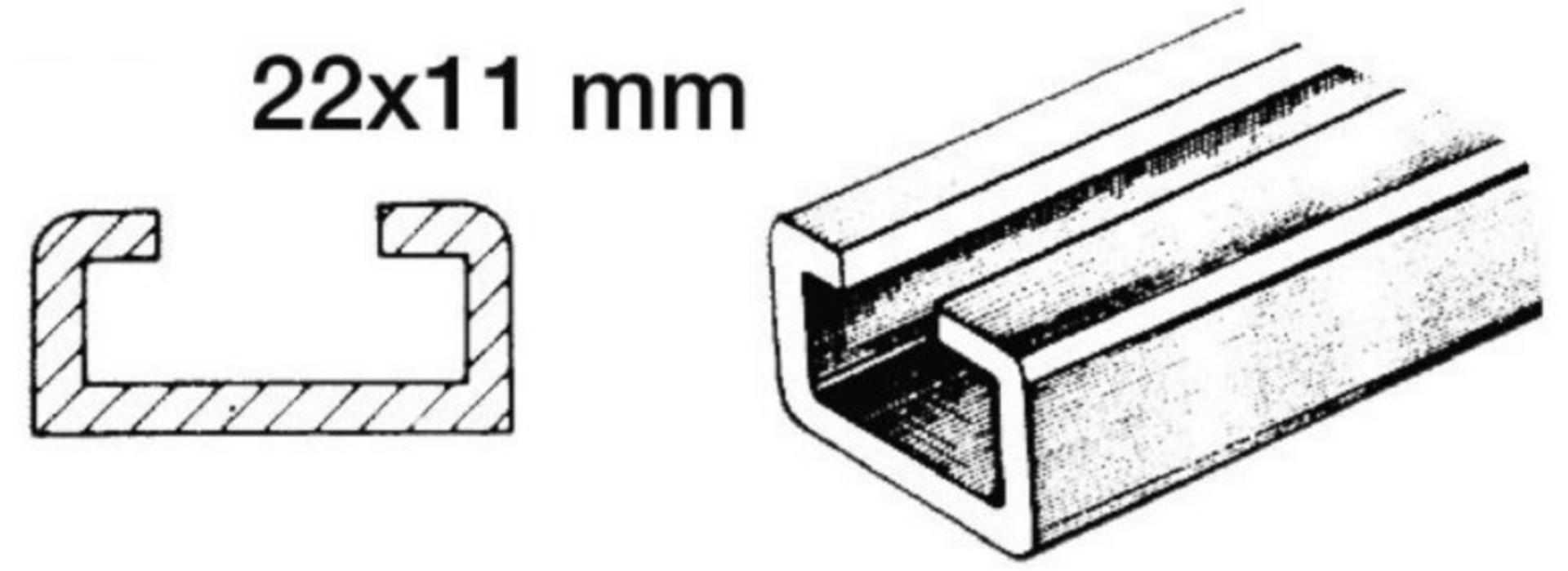Osculati Verdeckschiene 100 cm, 22 x 11 mm