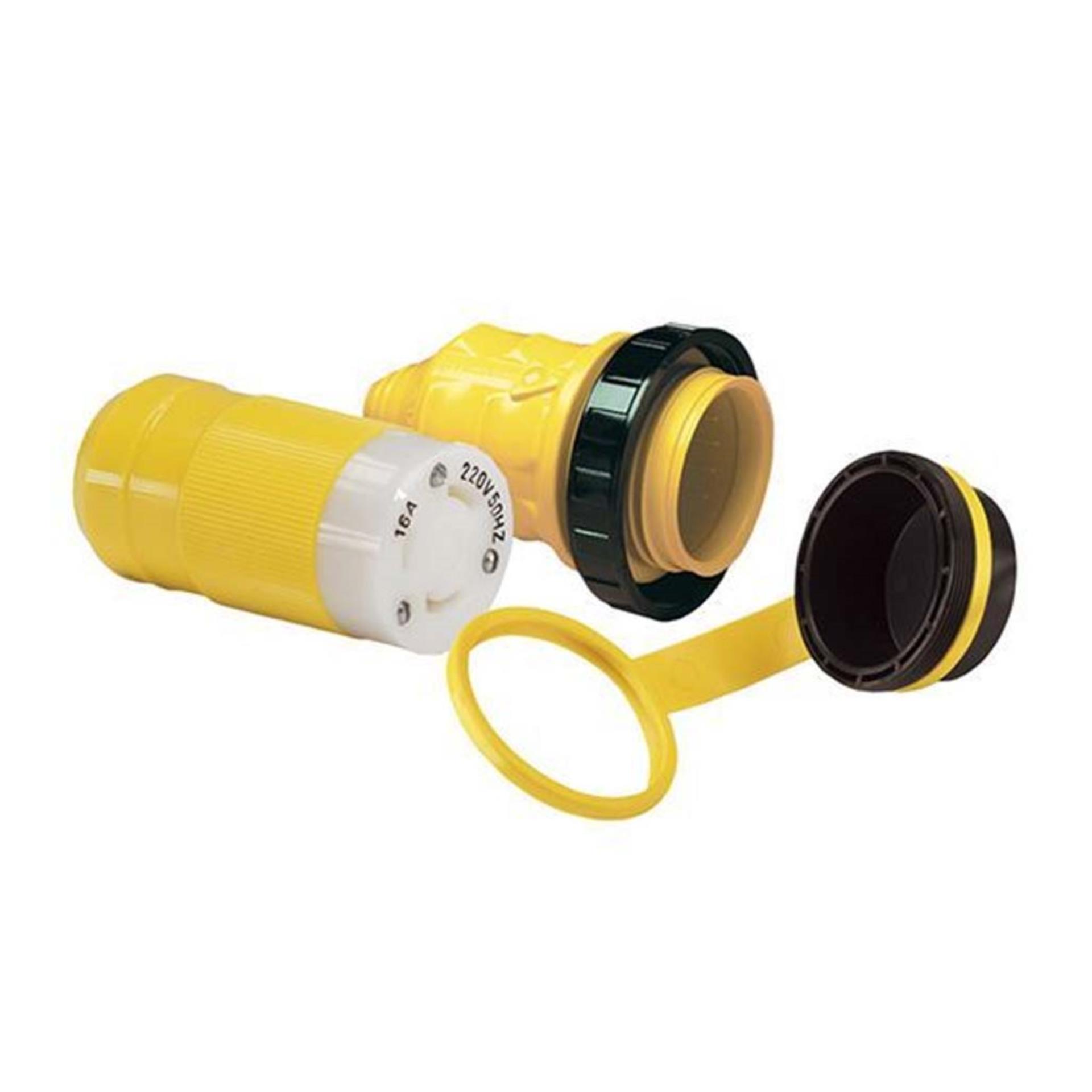 Marinco Komplettset 16 A mit Außenhülle, Kupplung und Abdeckkappe Marinco Komplettset 16 A mit Außenhülle, Kupplung und Abdeckkappe