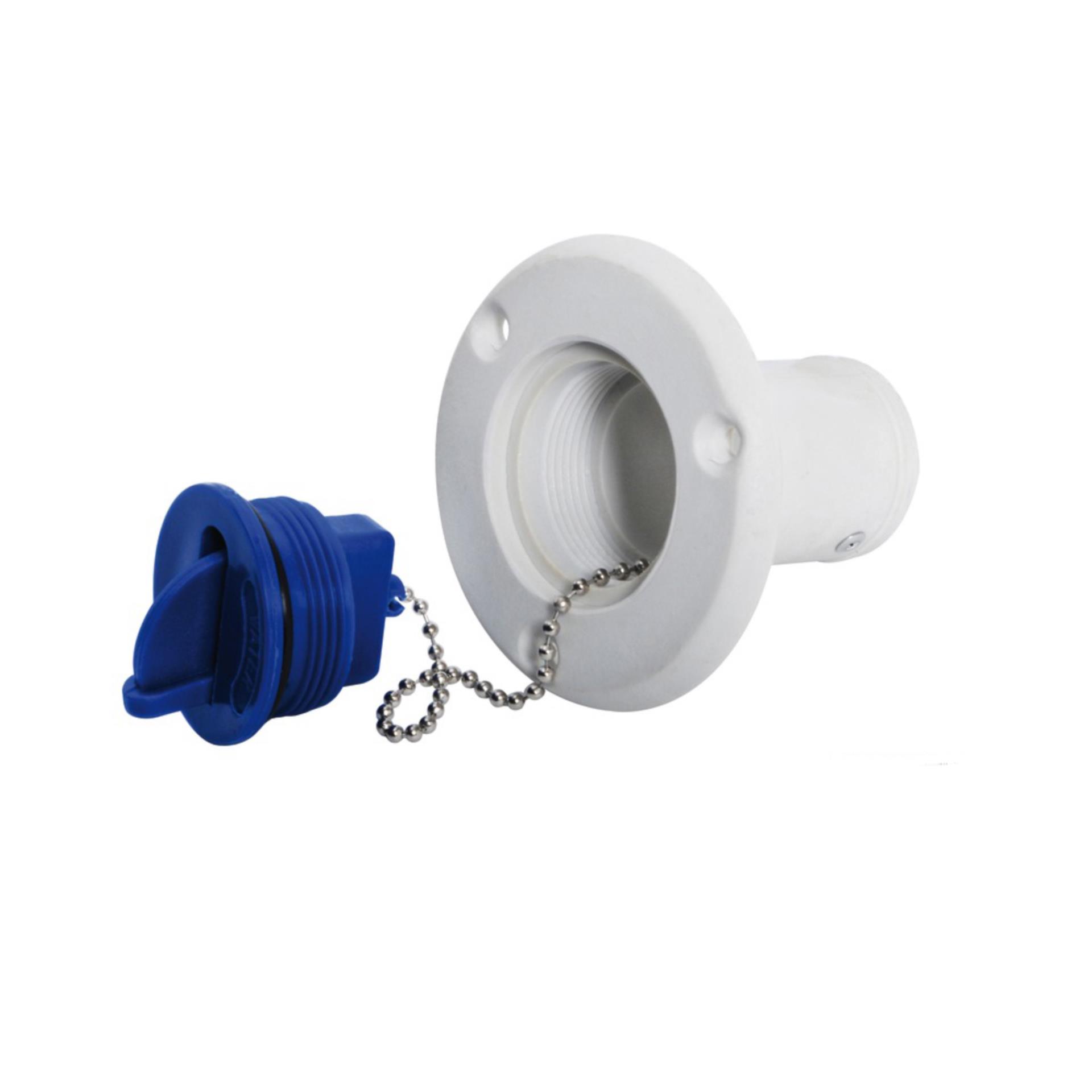 Osculati Einfüllstutzen aus weisem Nylon 38 mmØ, Water (hellblau)