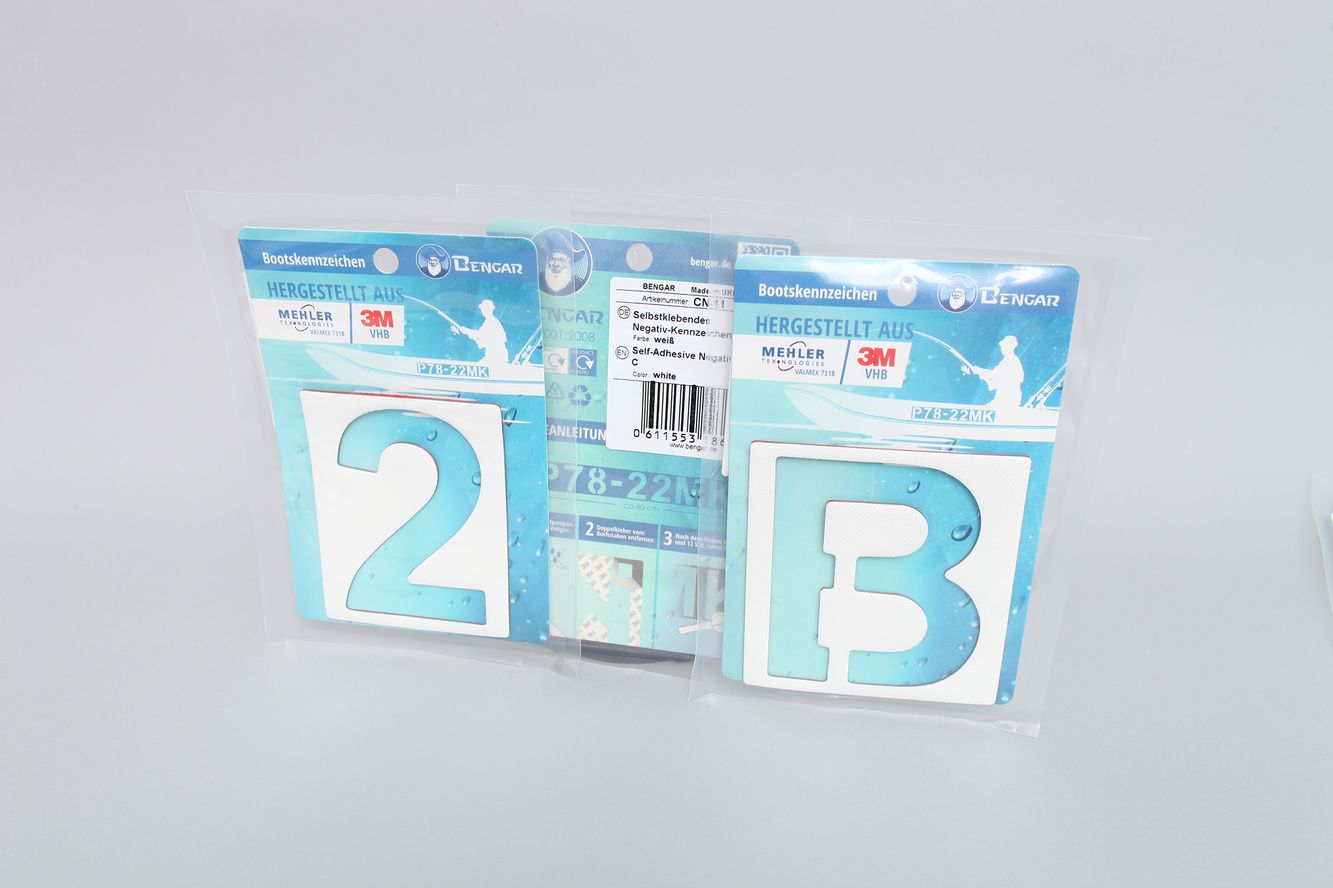 Bengar Schlauchbootbuchstabe 10 cm, weiss Q