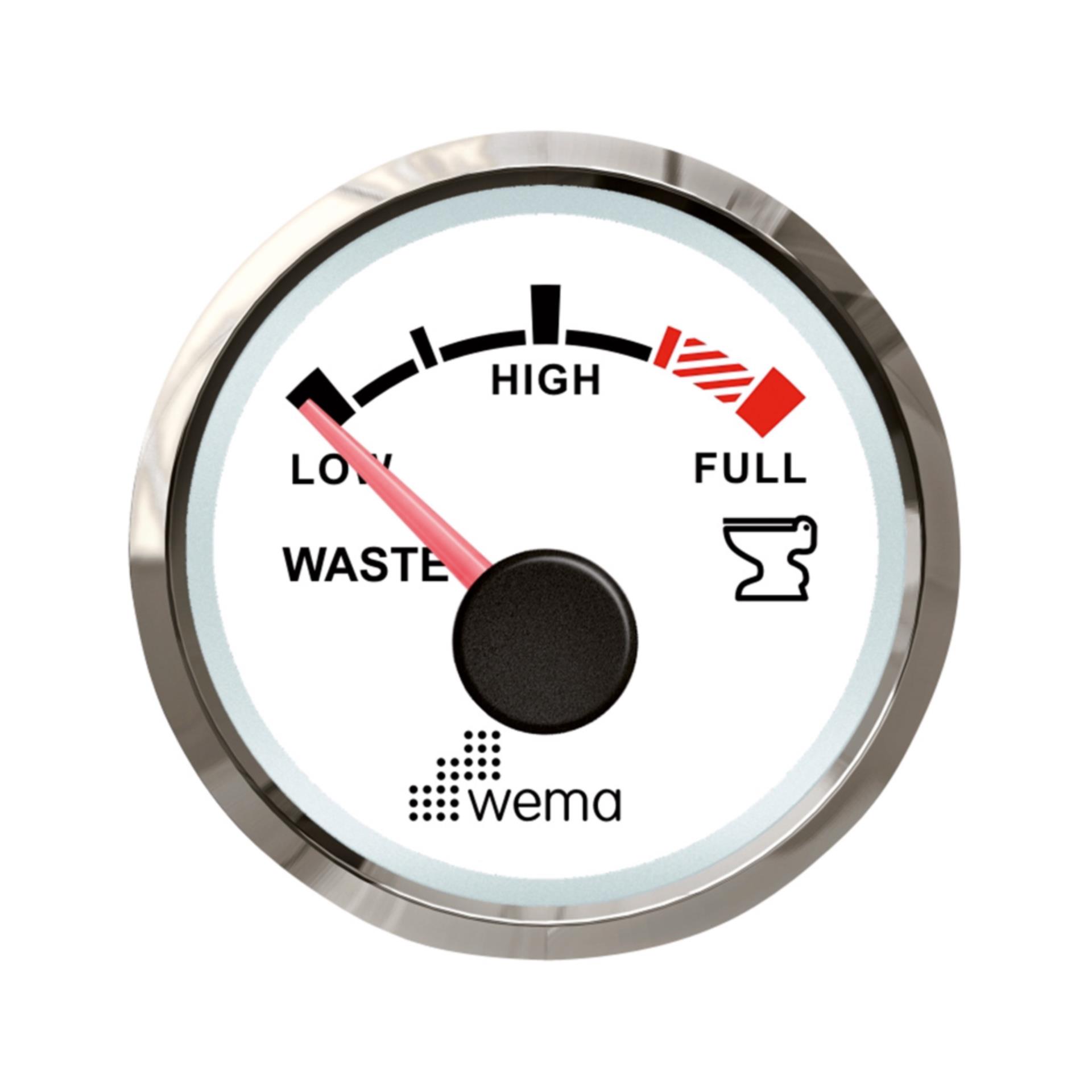 Wema Tankanzeige NMEA2000 Schmutzwasser 12 V, weiss