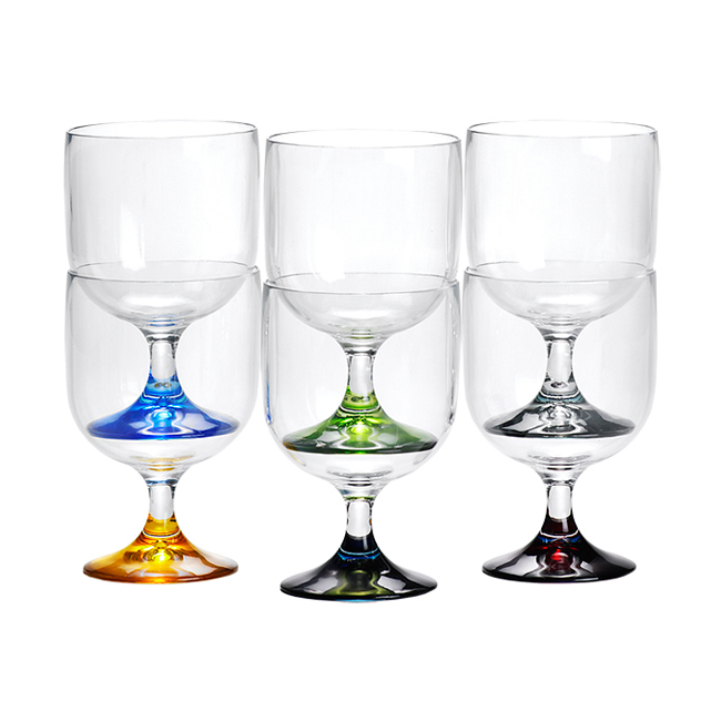 Marine Business Glasset Wein stapelbar bunt 6er Set, 11,2 cm hoch