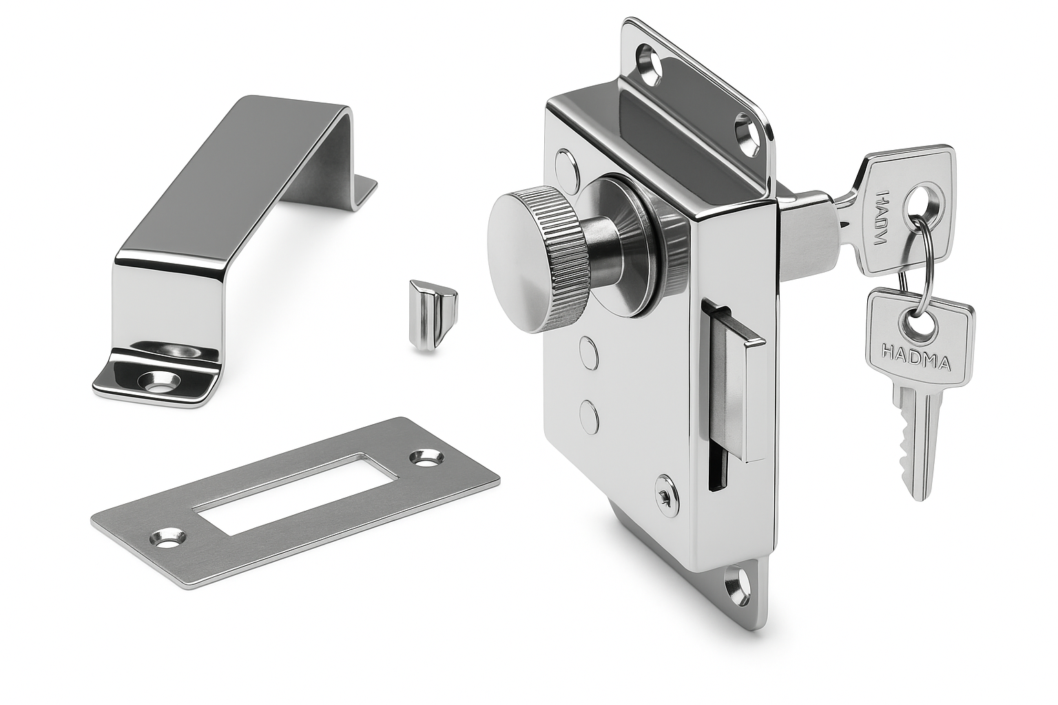 Osculati Tür- & Schottschloss mit Knopf, 20 mm links