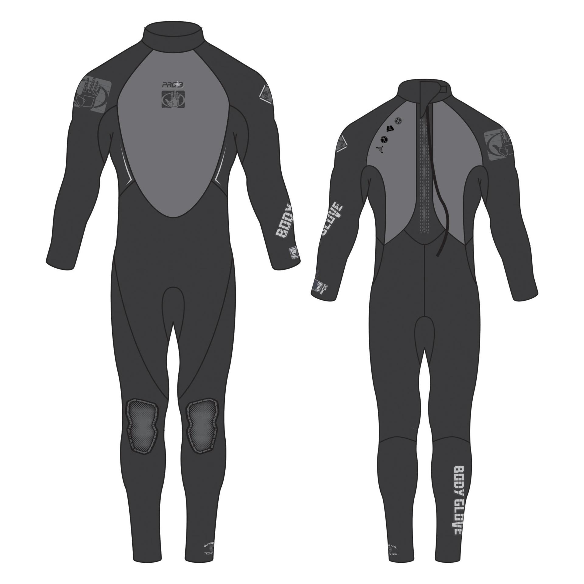 Neoprenanzug Steamer 3/2 Herren grau L