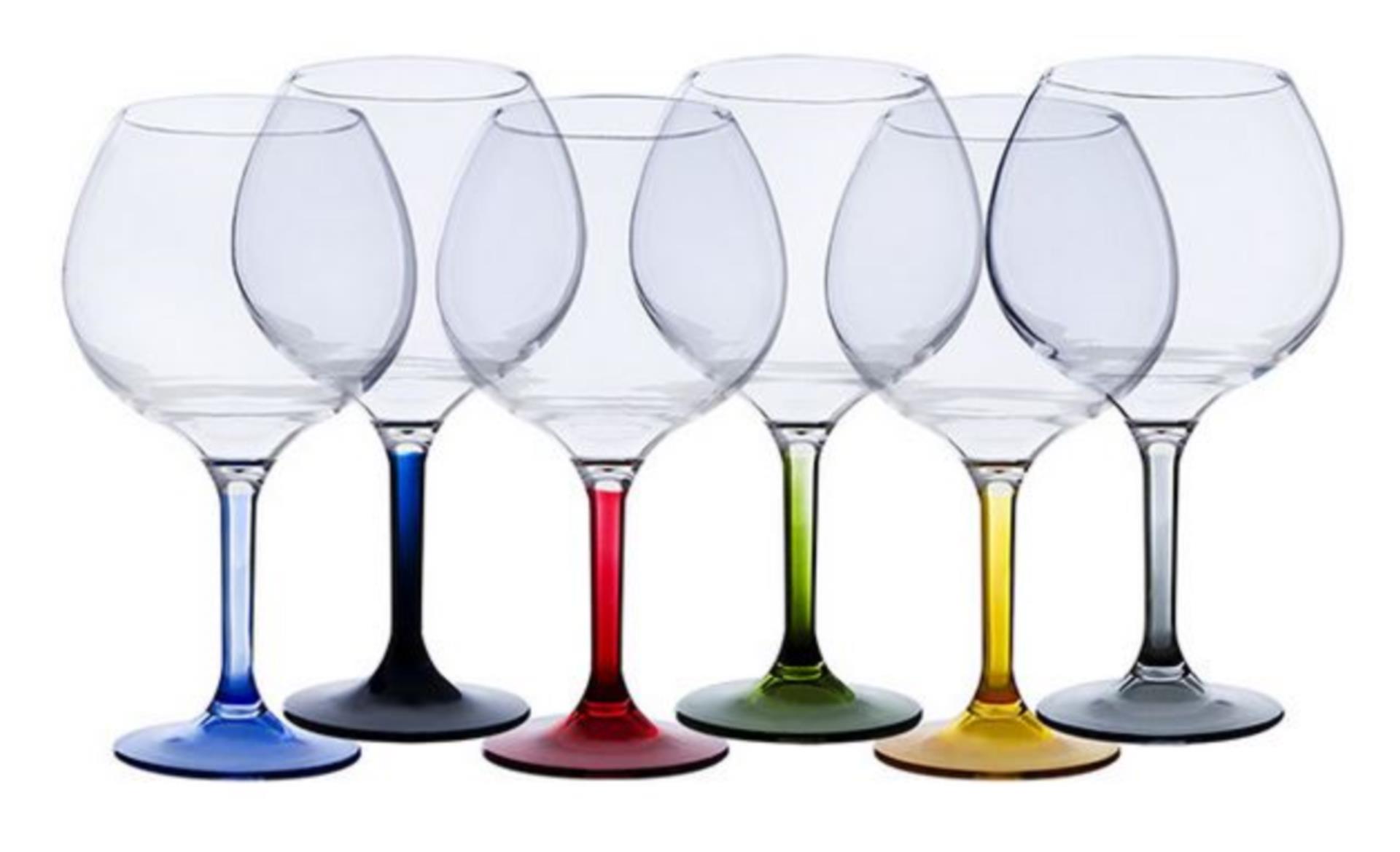 Marine Buisness Glasset Wein Ballon bunt, 20,5 cm hoch (6er Set)