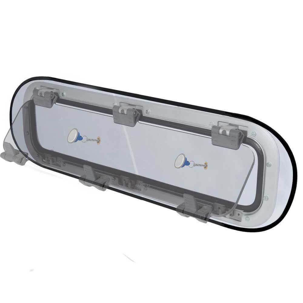 Waterline Design Verdunklung & Fliegengitter (230 x 490 mm) für Bullauge 180 x 430 mm