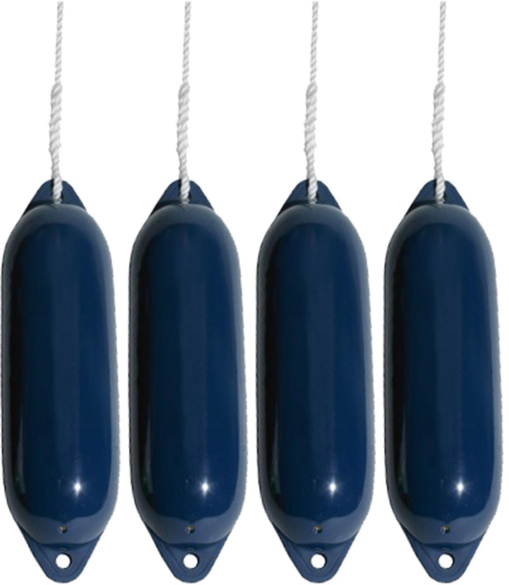 Majoni Talamex Star Fender navy, 45 x 12 cm, 4er Set mit Fenderleine