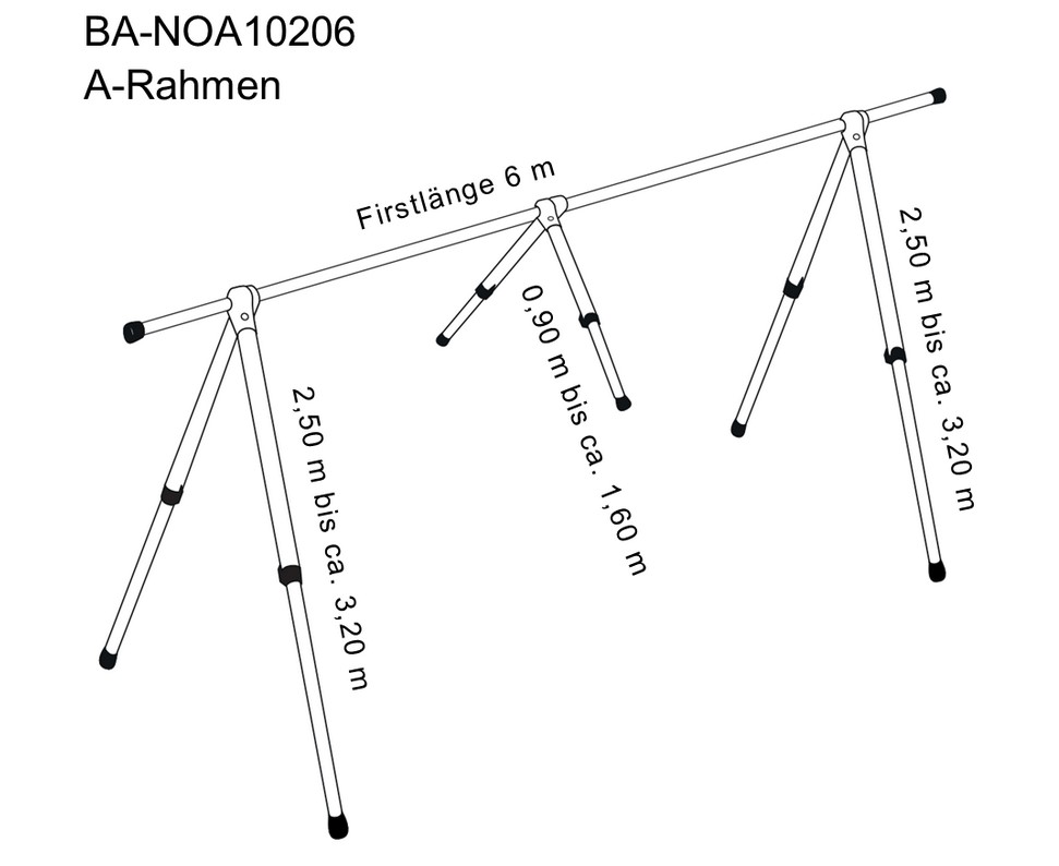 NOA A-Gestell für Abdeckplanen Länge 6 Meter NOA A-Gestell für Abdeckplanen Länge 6 Meter