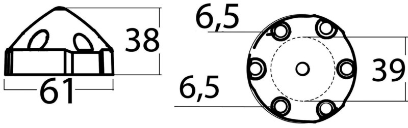 Osculati Anode für Max-Prop Konus 38 mmØ, Bohrung 6 Osculati Anode für Max-Prop Konus 38 mmØ, Bohrung 6