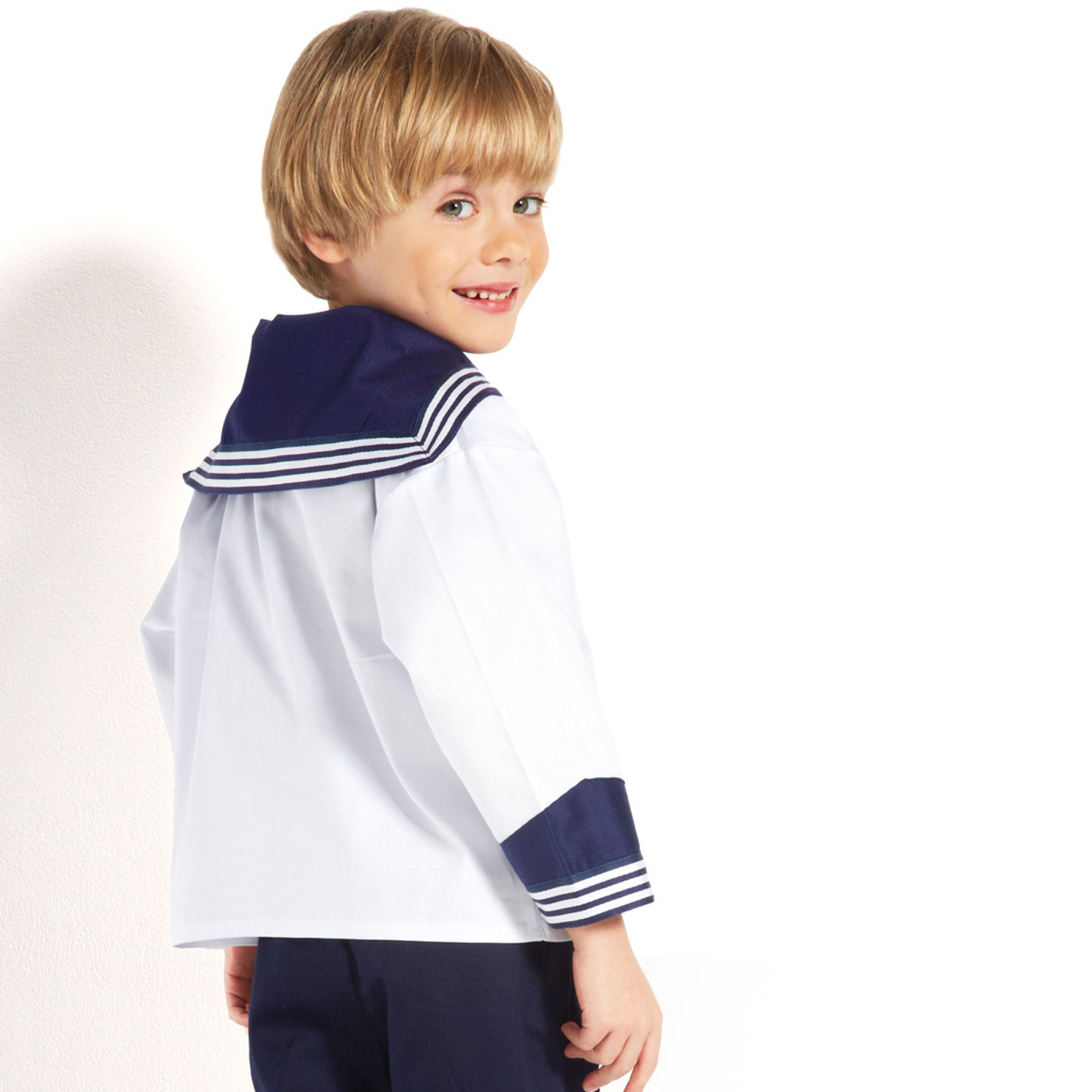 Modas Kinder- Matrosenhemd Weiss, Größe 80