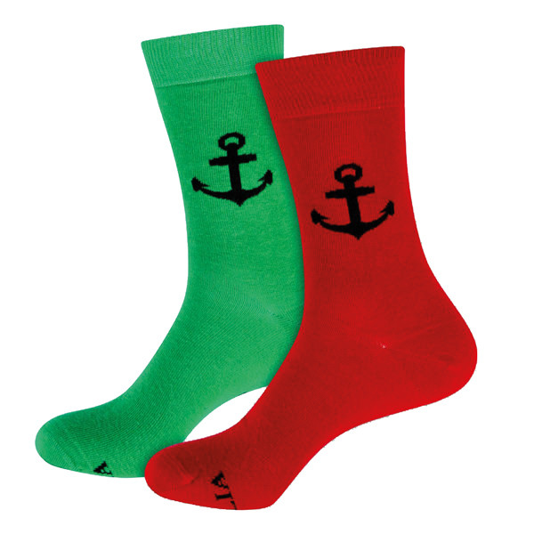 Gotthardt Kapitänssocken, rot / grün