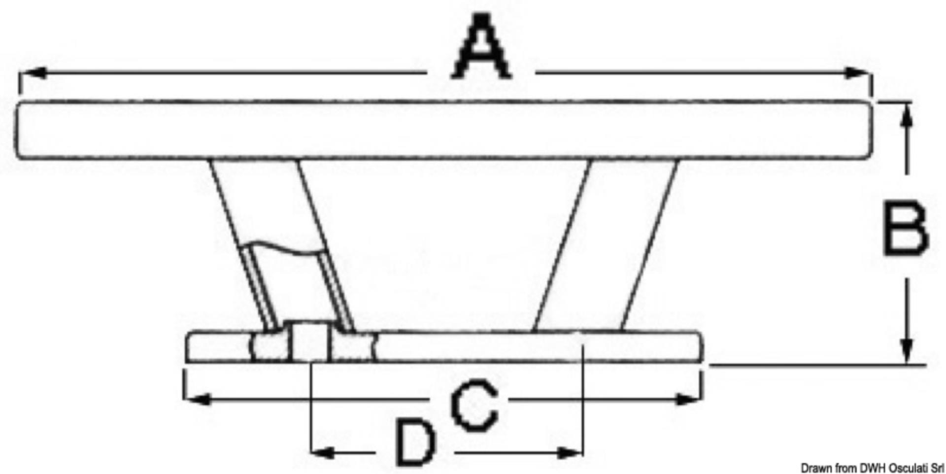 Osculati Rund Klampe Edelstahl Nordik, 310 mm